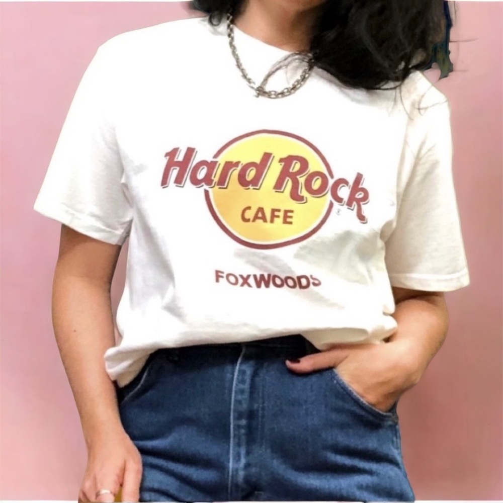 Hard Rock Cafe Foxwoods classic logo white tee unisex M - Picture 4 of 8